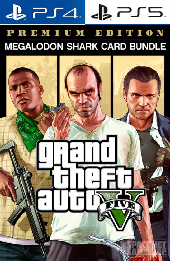 malm Poleret pille Grand Theft Auto V GTA 5: Premium Edition & Megalodon Shark Card Bundle PS4 /PS5