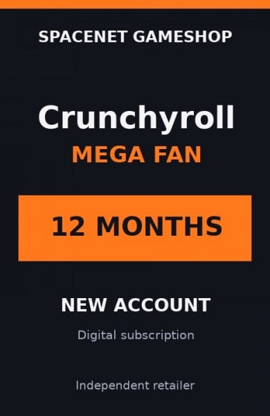 Crunchyroll Mega Fan - 12 Months (New Account)