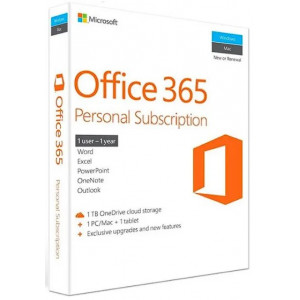 Microsoft Office 365 Personal – 1 User PC/MAC EURO – 1 Year